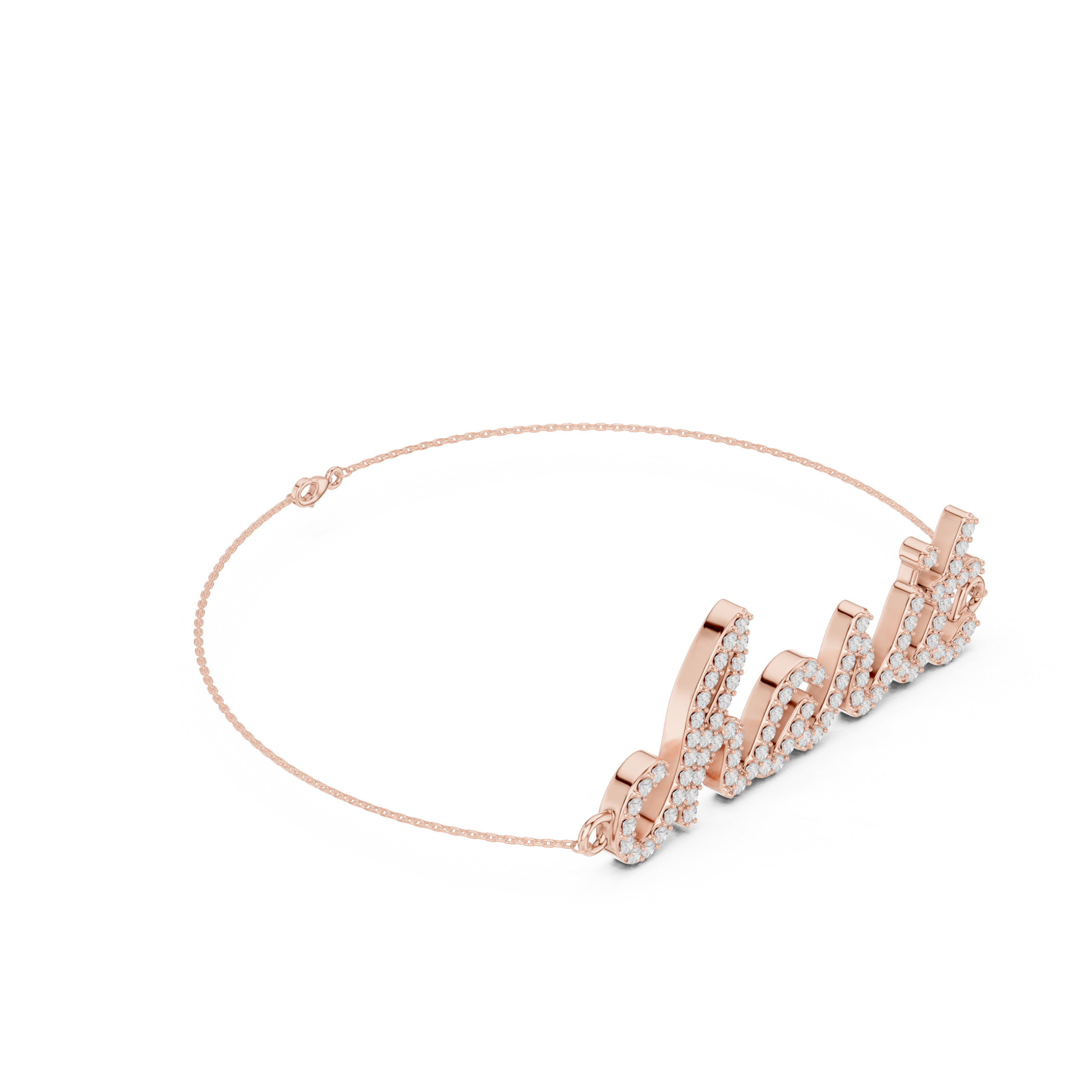 SBMB-5@R-viwe1-scaled-1.png Diamond Script “Chait” Name Bracelet - Image 1